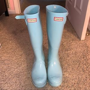 Sky blue Hunter boots